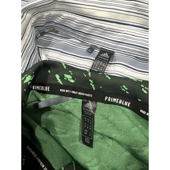 ADIDAS Lot of 2 Golf Polos Climalite Men's Short Sleeve Shirt Blue/Green Size M - Picture 3 of 7